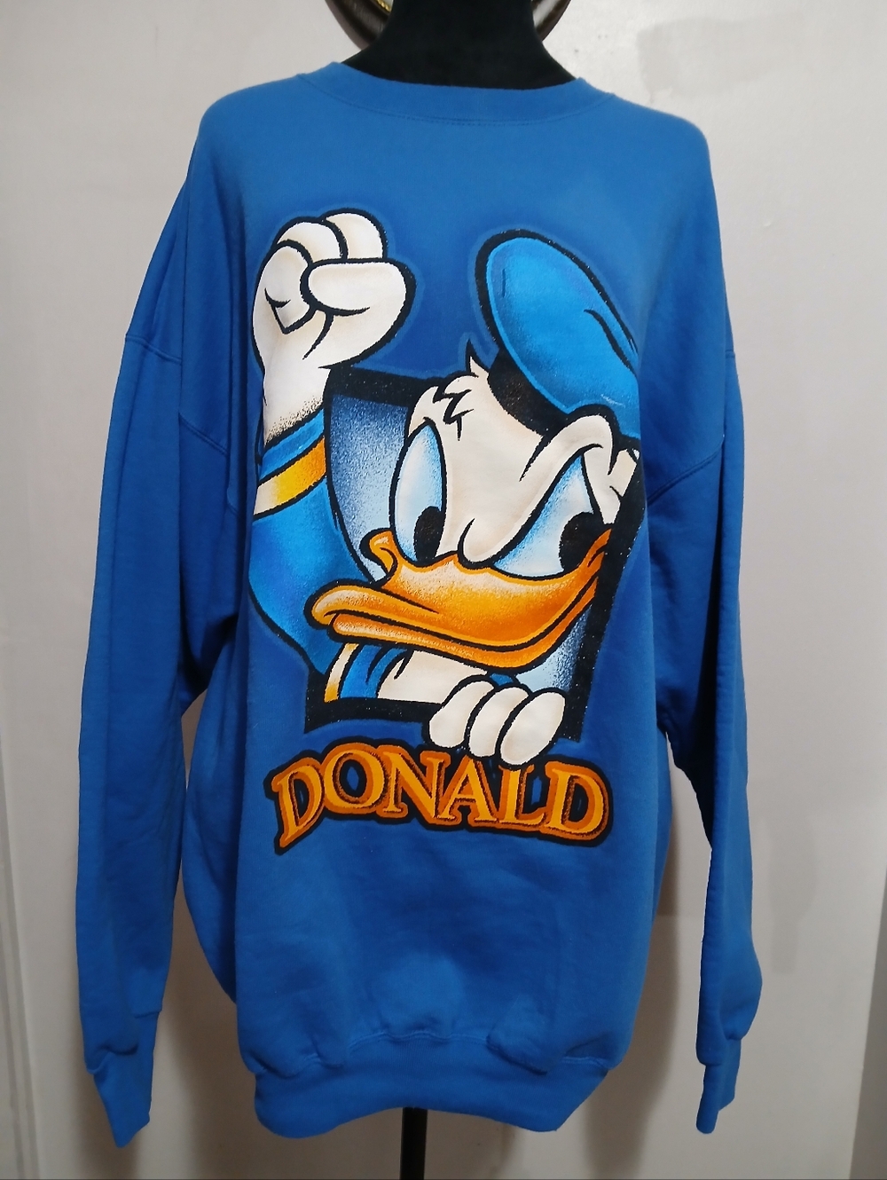 Vintage Disney Donald Duck Bold Graphic 1990s Crewneck Sweater XL USA